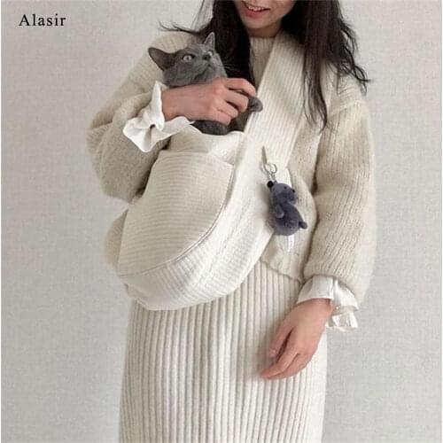 Alasir Korea Style Handmade Canvas Bag Cute Pet Bag Ulzzang Messenger Bag Female Bag Simple Shoulder Bag Middle Solid Bag