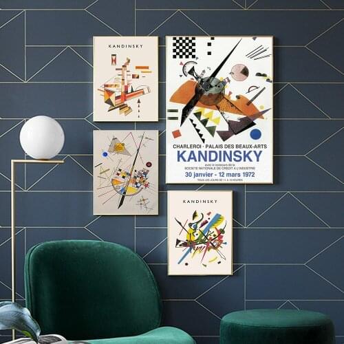 Kandinsky Avec Le Concours De La Canvas Print Museum Exhibition Poster Charleroi Palais Des Beaux Arts Painting Wall Decor