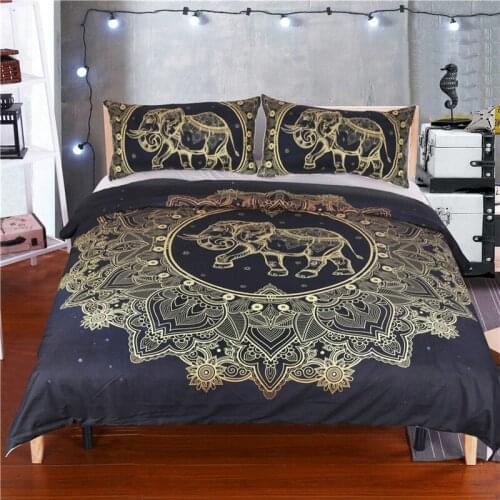 Golden totem duvet cover set king queen full twin single double size bed linen set