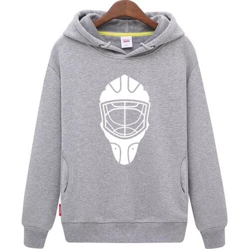 Cool Hockey Free Shipping Cheap Youth grey Hockey Hoodie with Hockey Mask Pattern