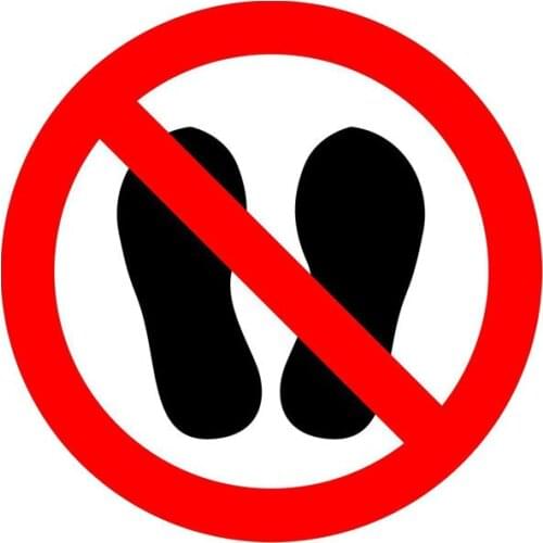 Dawasaru Warning Do Not Walk or Stand Here Car Sticker Cover Scratch Decal Motorcycle Auto Accessories Decoration PVC,12cm*12cm