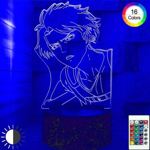 Anime Decoration Attack on Titan Leewell Ackerman RGB Desk Lamp Creative Birthday Gift Bedroom Headboard 3D Led Night Light