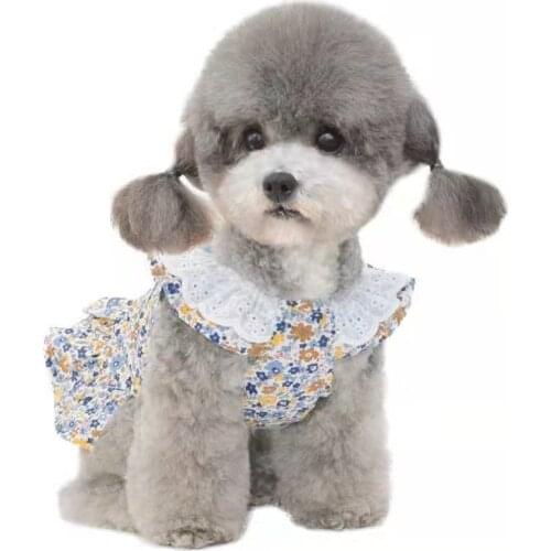 New Cute Puppy Summer Clothes Pet Girl Floral Dog Dress Skirt Small Dog Clothing Cat Costume Corgi Pomeranian Poodle Apparel