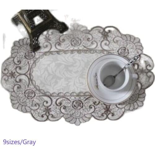 New satin table place mat pad cloth embroidery glass cup mug holder dining coaster Christmas trivet placemat drink doily kitchen