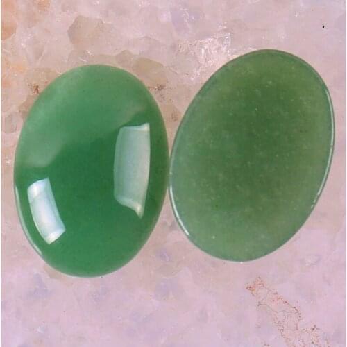 30x22MM Green Aventurine Bead Oval Cabochon CAB Jewelry For Woman Gift Making (2pcs/lot) H053