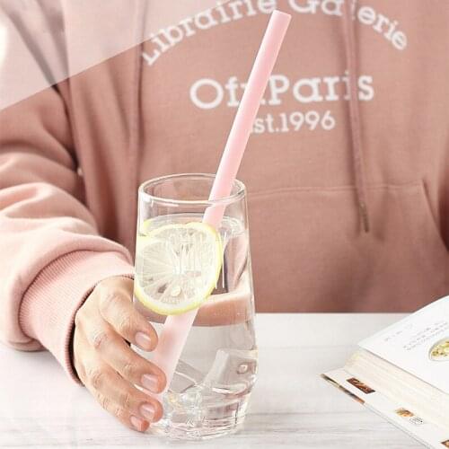Food Grade Silicone Grass Juice Milk Tea Water Drink Cocktail Straight Folding Straw Recycling Environmental Protection
