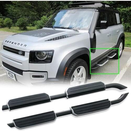 Fits for 2020 land rover defend 110 2Pcs left right running board side steps nerf bar car pedal side stairs