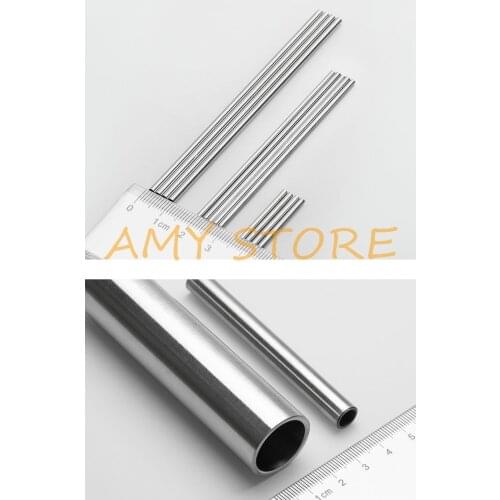Silver 304 Stainless Steel Capillary Tube Pipe Hollow Circular Tube Length 300mm
