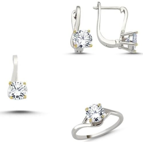 Silverlina Silver Zircon Stone Double Color Set