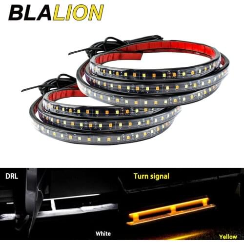 2pcs LED Car Side Pedal Lights Undercarriage Atmosphere Lamp Truck Chassis Lights Turn Signal Lamp Auto Strip Lights Waterproof