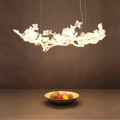 LED White Lucky Stars ABS Designer Hanging Lamps Lustre LED Chandelier Lighting Suspension Luminaire Lampen For Dinning Room