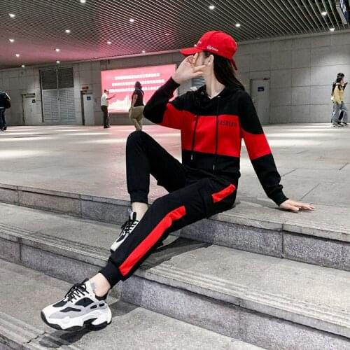 Spring Women Sportswear Tracksuit Loose Hoodie Running Jogging Outfits Exercise Casual Workout Set Sport Suit Sweatshirt+pant
