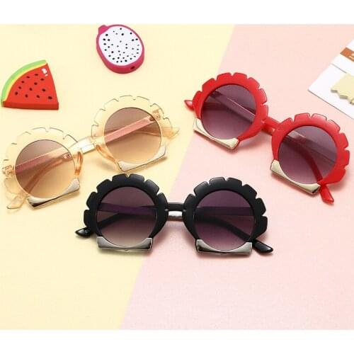 Vintage Metal Round Sunglasses Boy Girls Oversized Little Sunflowers Baby Sun Glasses for Infant Oculos De Sol Uv400 Gafas 2020