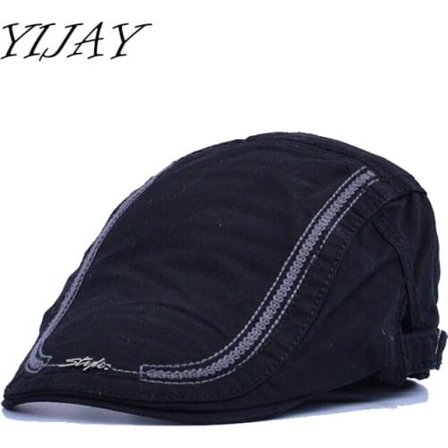 YIJAY new spring summer style cotton beret caps men women fashion flat cap letters gorras casquette visora sun hat 5 colors