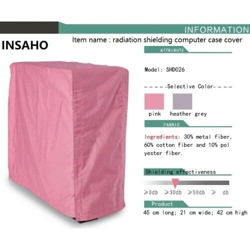INSAHO Radiation shielding computercase cover,radiation desktop host protection cover,metal fiber,30DB shielding efficiency