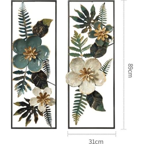 Iron Artificial Flower Wall Hanging Ornament Decoration Hotel Home Living Room Background Mural Art 3D Stereo Wall Decor