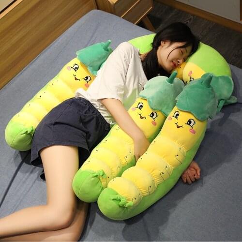 1 PSC 85cm Big Cartoon Caterpillar Plush Toy Soft Soll Sleeping Pillow Long Doll Birthday Gift Girls Dolls
