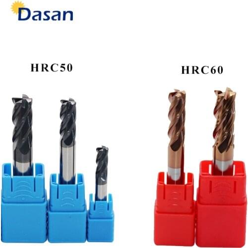 1pcs 4mm 5mm 6mm 8mm End Mill HRC60 4Flute Solid Carbide TiAIN Coated Spiral Standard Long Endmill CNC Milling Cutting Tools