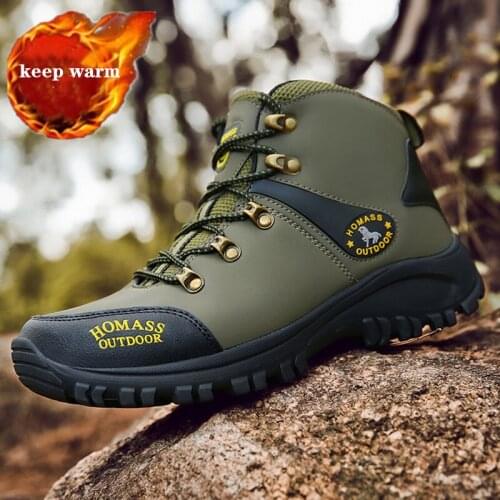 2020 Men Waterproof Hiking Shoes Breathable Tactical Combat Army Boots Outdoor Climbing Shoes Non-slip Trekking Sneakers for Men