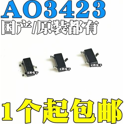 3PCS New and original AO3423 MOS Field effect tube SOT23 P 20 v / 2 a p-channel MOSFET field-effect tube patch SOT - 23
