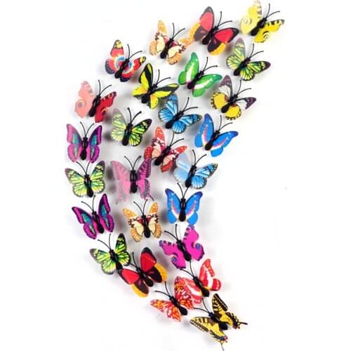 10pcs/set 3D Magnet Butterfly Fridge Decoration Wall Sticker PVC Butterflies Party Kids Bedroom Wreaths Scrapbooking Diy Gifts
