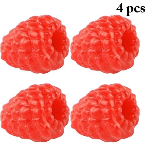 4Pcs/Set Artificial Fake Raspberry Photography Props Home Decoration Lifelike Artificial Fruit Realistic Raspberry Accessories