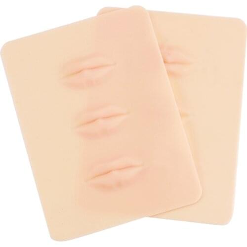 5pcs Facial 3D Silicone Practice Skin Permanent Makeup Training Tattoo Lip Face Blank Fake Skin for Microblading Beginner Supply