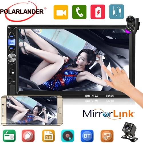 2 din 7'' Android Bluetooth Car Radio Mirror Link Touch Screen Autoradio Rear Camera MP4 MP5 Player Video Output Stereo