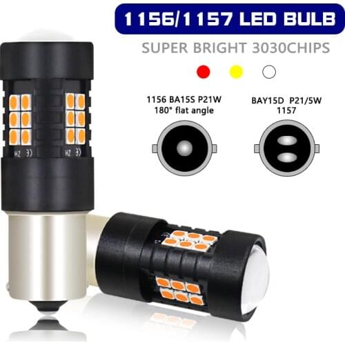 2pcs Car Signal Lamp 1156 P21W BA15S Led PY21W BAU15S Bulb 1157 P21/5W BAY15D Canbus 12V 3030 21SMD Turn Side Brake Backup Light