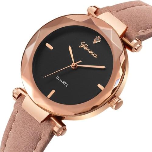 New Women Dress Watches Geneva Leather Band Watch Women Rhinestone Luxury Quartz Watch Reloj Mujer Bayan Kol Saati Feminino