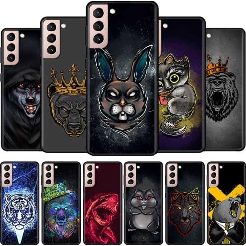 Lion Wolf Tiger Bear Rabbit Shark Cell Phone Case for Samsung Galaxy S21 Ultra S20 FE S10 5G S9 S8 Plus S10e S7 Edge Cover