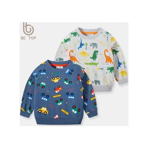 Childrens Clothing 2021 New Childrens Sweatshirt Baby Bos Cartoon Full Print Baby Pullovers Top Tee Baby Clothes Boys T Shirt