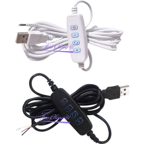 DC5V LED Dimmer USB Port Power Supply Line Dimming Color-matching Extension Cable With ON OFF Switch Adapter For LED Light Bulb