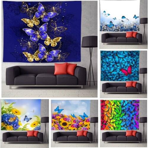 Butterfly Tapestry Colorful Butterfly Wall Art Tapestry Home Decor for Bedroom Living Room Dorm Aesthetic Tapestry Wall Hanging
