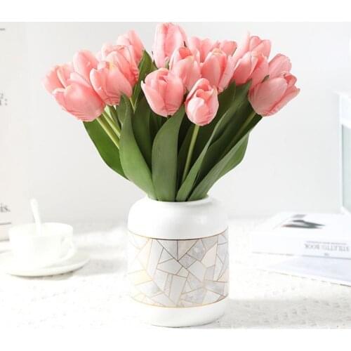 PU Artificial Flower Touch Bouquet Fake Flowers For Wedding Decoration Spring Party DIY Home Garden Supplies