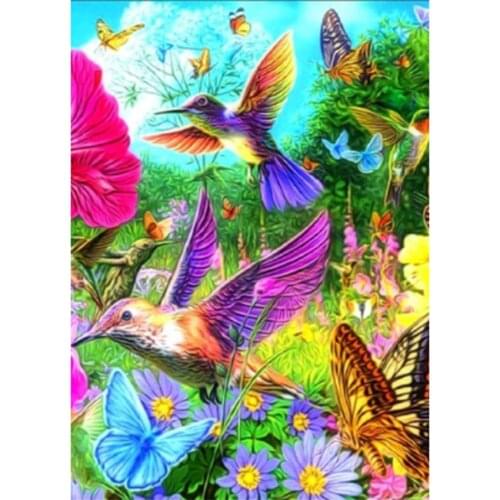 5D DIY Diamond Painting Flower and Bird Picture Mosaic Square Round Diamond Painting Embroidery Cross Stitch Kit Gift WG2408
