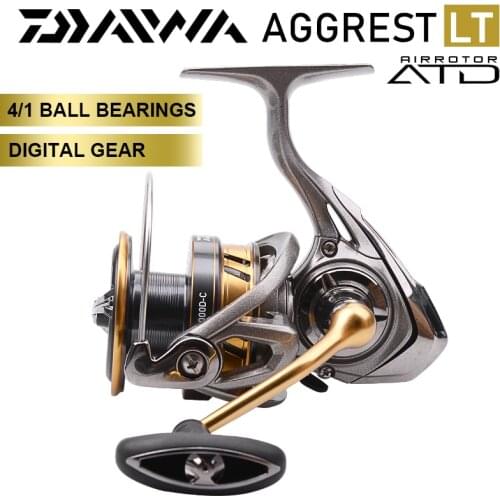 DAIWA AGGREST Spinning Fishing Reels 1000-6000 Model 4+1BB Gear Ratio 5.2:1/5.3:1/5.7:1/6.2:1 Max Drag 5/10/12kg Spinning Wheel