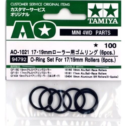 O-Ring Set for 17/19mm Rollers 94792 6pcs Black O Ring Spare Parts for Tamiya Mini 4WD Racing Car Model