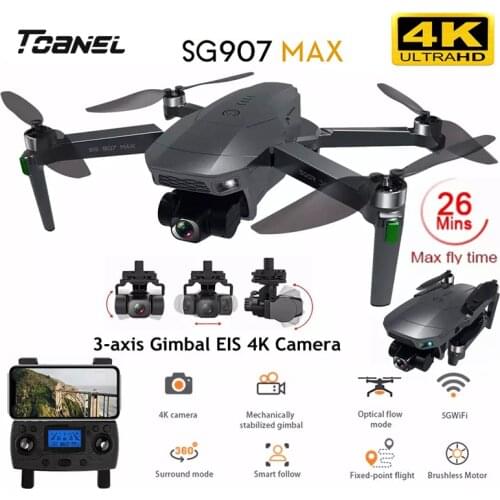 SG907 MAX GPS Drone with 3-Axis Gimbal Camera 4K HD 5G Wifi FPV Optical Flow Brushless Professional Quadcopter Dron Remote 1200m