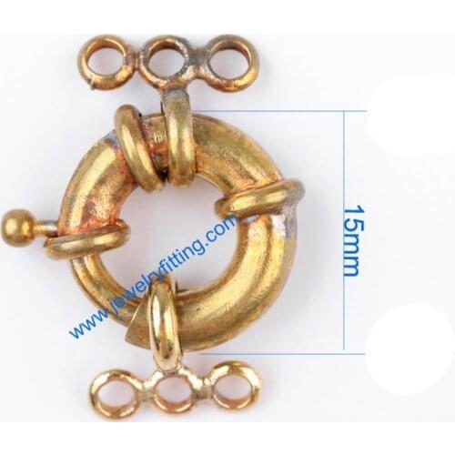 Brass Spring Ring Clasp with 6 loop China jewelry findings supplier shipping free mang color can be plated 300pcs