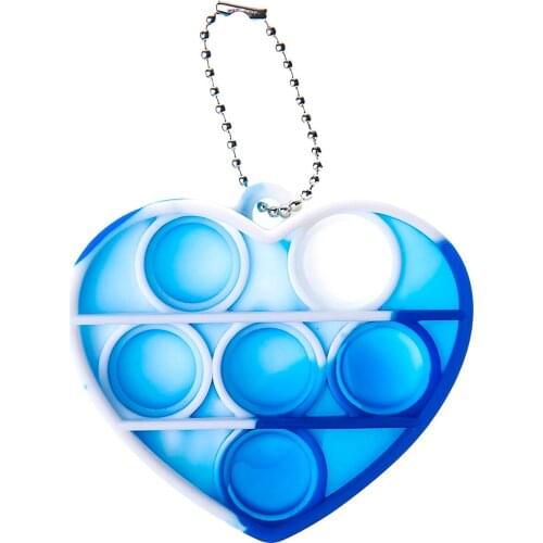 Mini Key Ring Pops System Its Push Bubble Strawberry Rainbow Color Stress Relief Office Toy Autistic Children Adult Holiday Toy