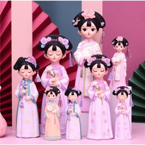 Palace Style Resin Princess Girl Miniature Figurine Character Car Ornament Decoration Crafts Birthday Gifts Bake Cake Decoration