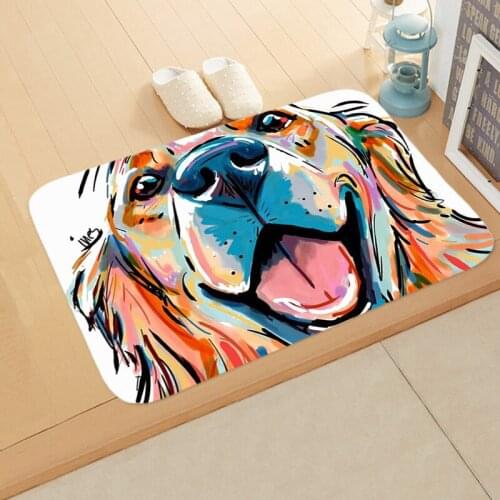 40x60cm Doormat Cartoon Dog Printed Anti-slip Home Decor Absorb Water Bathmat Bathroom Kitchen Toilet Floor Welcome Carpet Rug