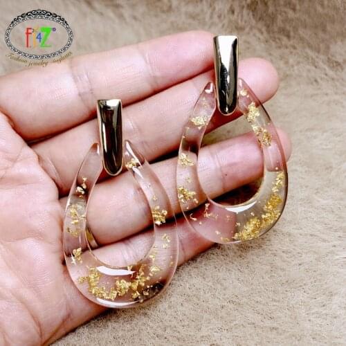 F.J4Z New Womens Elegant Earrings for Party Stylish Platinum Acrylic Waterdrop Cocktail Earrings Accessories Jewelry Dropship