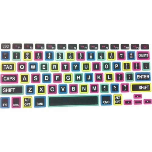 New Big Character Color Rainbow Keyboard Cover Protector for Macbook 13" Unibody Pro 13" 15" 17" Pro 15 with Retina Display