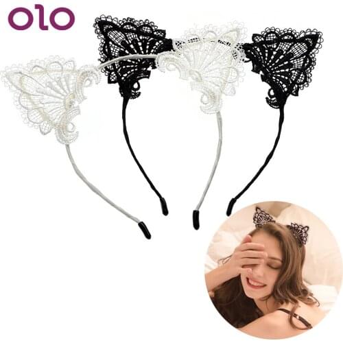 OLO Roleplay Lace Headband SM Bondage Sexy Cat Ears For Women Lesbian Adult Games