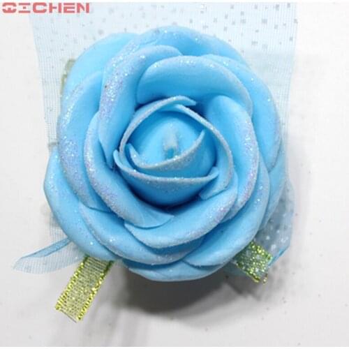 The Wholesale New White Bridesmaid Bride Hand Wrist Flower Flower Rose Flower Simulated Groom Groomsmen Brooch Corsage