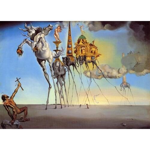 P0415 EMPTATION OF ST ANTHONY SALVADOR DALI Canvas Poster 40x60cm