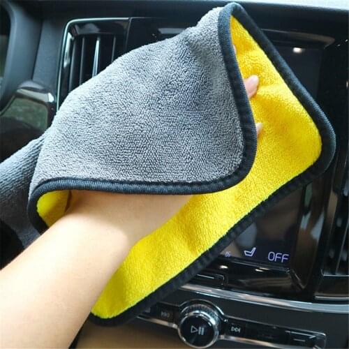 1pc Car Care Polishing Wash Towels Plush Microfiber Washing Drying Towel Strong Thick Plush Polyester Fiber Car Cleaning Cloth