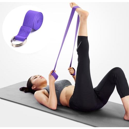 Multi-Colors Yoga Stretch Strap Women Yoga Belt Fitness Exercise Gym Rope Figure Waist Leg Resistance D-Ring Belt Fitness Bands